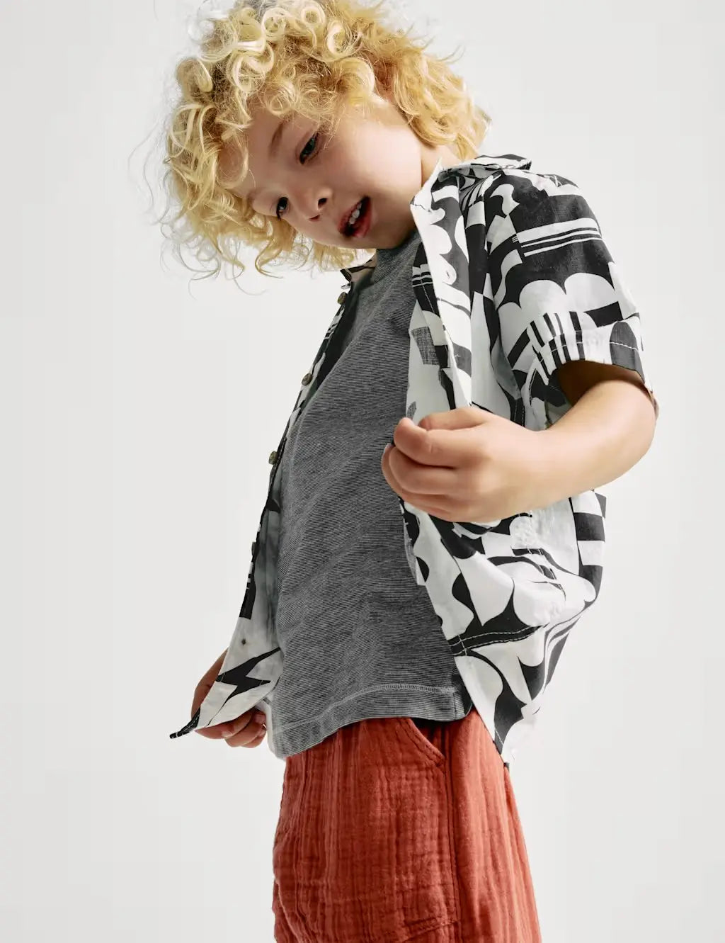 M&S Pure Cotton Printed Shirt & T-Shirt Set (2-16 Yrs)  Adomoo