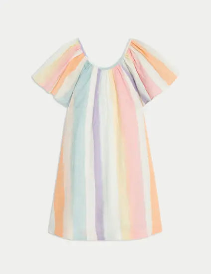 Pure Cotton Rainbow Dress (2-8 Yrs)  Adomoo