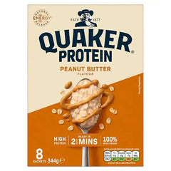 Quaker High in Protein Peanut Butter Porridge Sachets 8x43g (Case of 6)  Adomoo