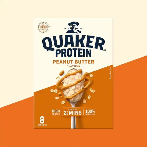 Quaker High in Protein Peanut Butter Porridge Sachets 8x43g (Case of 6)  Adomoo