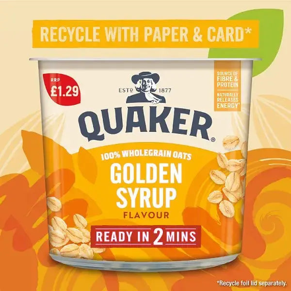 Quaker Oat So Simple Golden Syrup Porridge Pot (Case of 8)  Adomoo