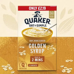 Quaker Oat So Simple Golden Syrup Porridge Sachets RRP (Case of 8)  Adomoo
