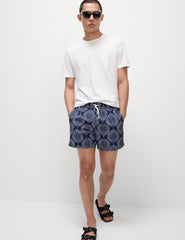 M&S Quick Dry Woodblock Print Swim Shorts - Adomoo
