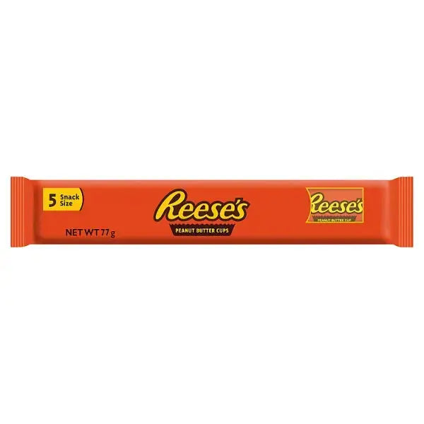 Reese's Milk Chocolate and Peanut Butter Cups, Multipack (5 Pack), 77g (Case of 18)  Adomoo