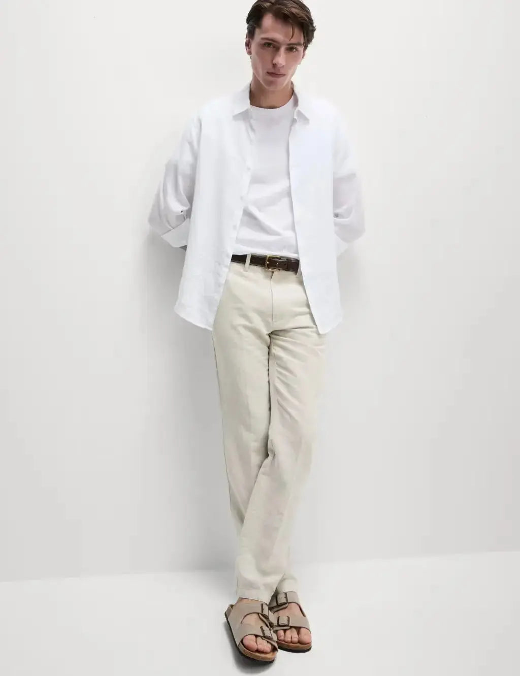 Regular Fit Cotton Linen Blend Chinos  Adomoo