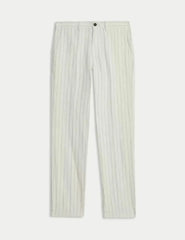 Regular Fit Cotton Linen Blend Chinos  Adomoo