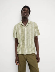 M&S Regular Fit Easy Iron Cotton Blend Striped Shirt  Adomoo
