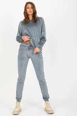 Relevance Velour blouse and long pants set  Adomoo