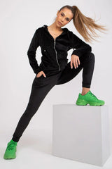 Relevance Velour set consisting of a sweatshirt and long pants  Adomoo