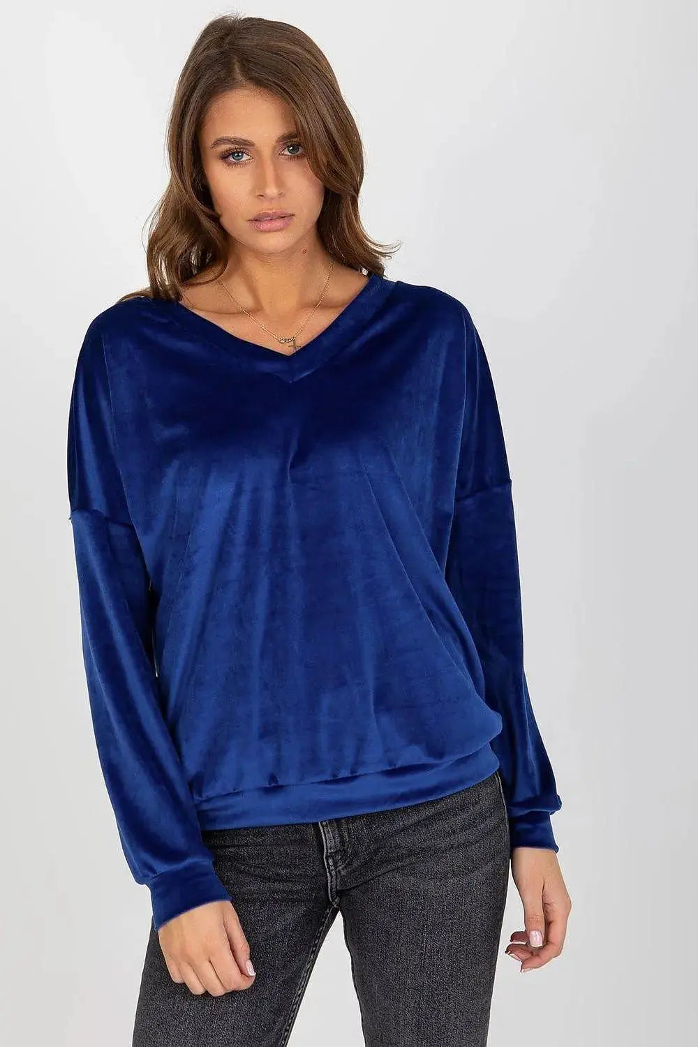 Relevance casual styling velour sweatshirt  Adomoo