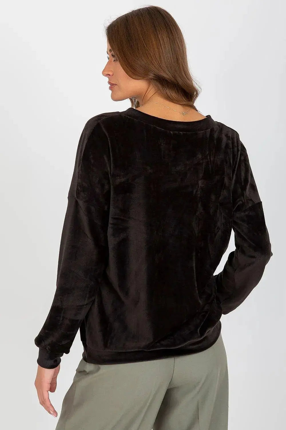 Relevance casual styling velour sweatshirt  Adomoo