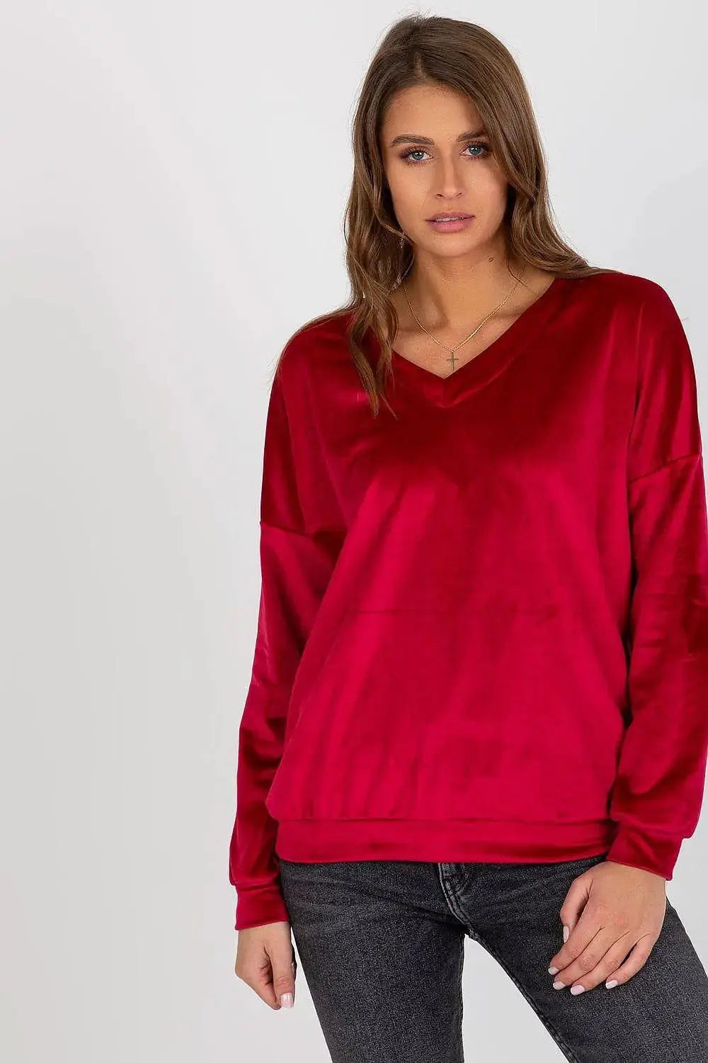 Relevance casual styling velour sweatshirt  Adomoo