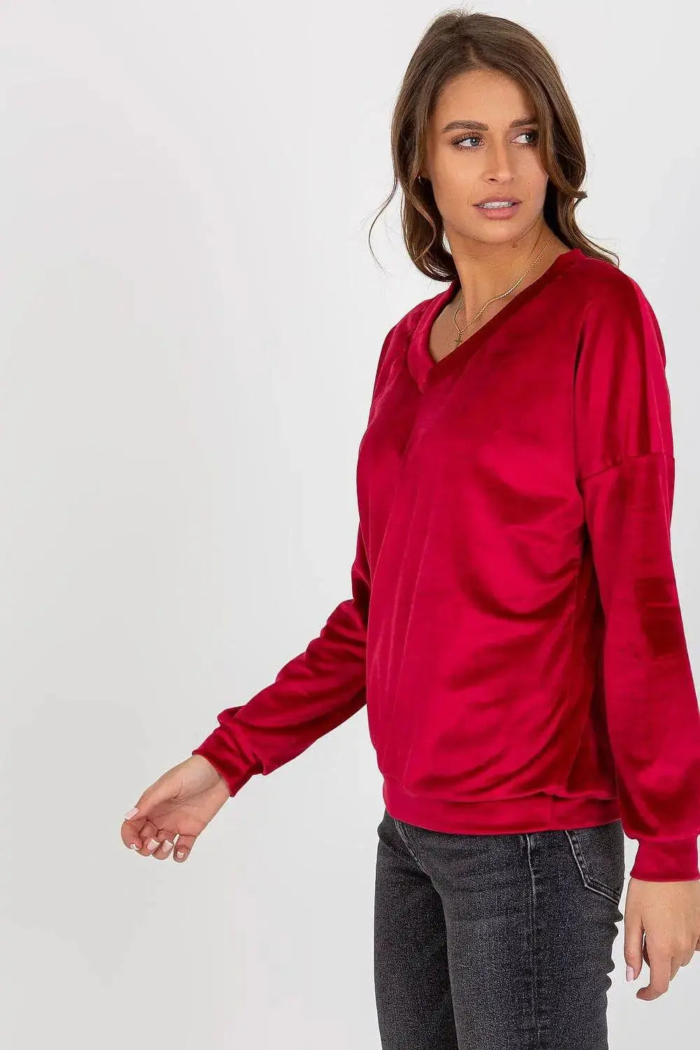 Relevance casual styling velour sweatshirt  Adomoo