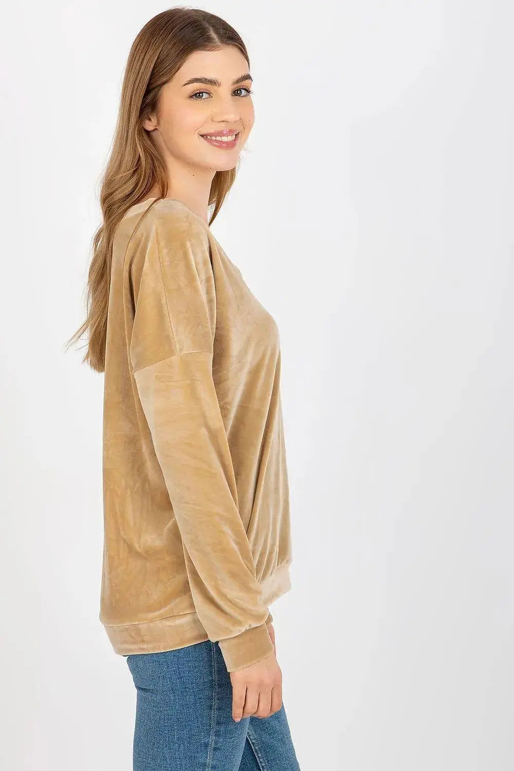 Relevance casual styling velour sweatshirt  Adomoo