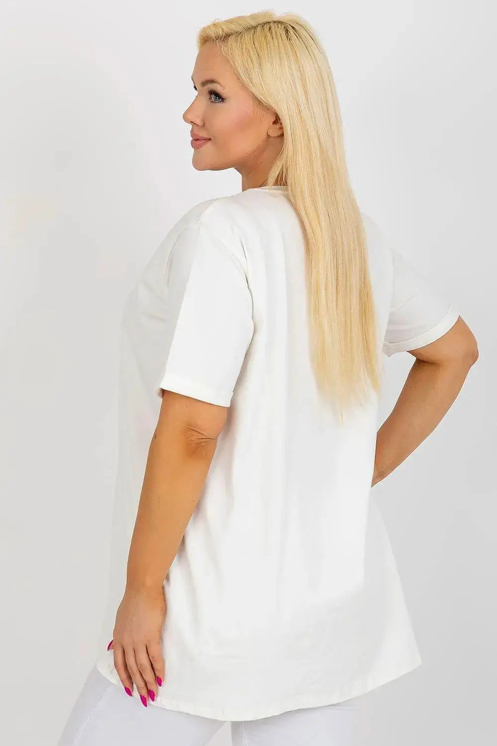 Relevance short sleeves and round neckline blouse  Adomoo