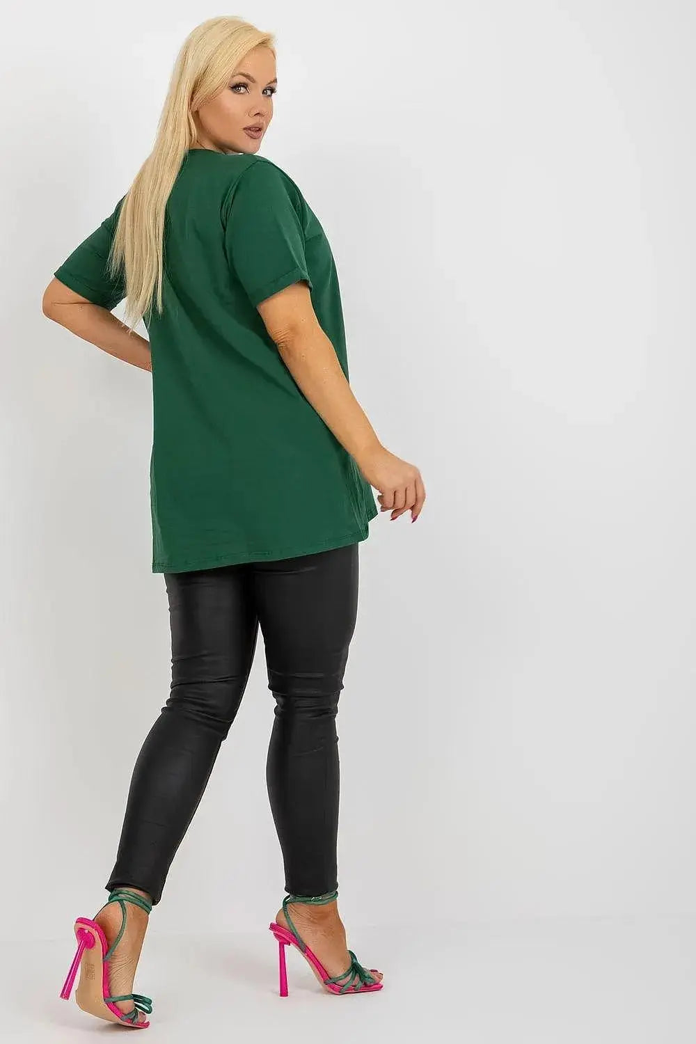 Relevance short sleeves and round neckline blouse  Adomoo