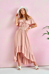 Roco Fashion asymmetrical maxi dress is made of soft, pleasant fabric that will provide comfort to the most demanding women.  Adomoo