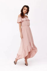 Roco Fashion asymmetrical maxi dress is made of soft, pleasant fabric that will provide comfort to the most demanding women.  Adomoo
