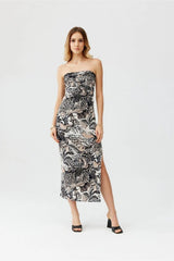 Roco Fashion elastic patterned zuri dress  Adomoo