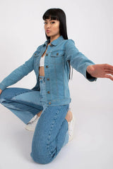 Rue Paris classic light blue denim jacket  Adomoo