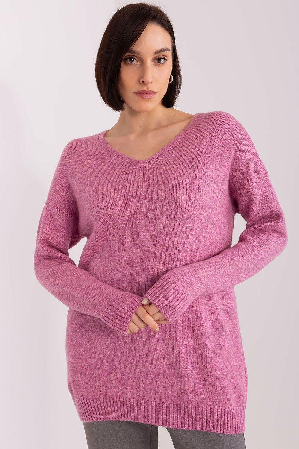 Rue Paris long sleeve and heart neckline sweater  Adomoo