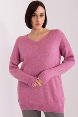 Rue Paris long sleeve and heart neckline sweater  Adomoo