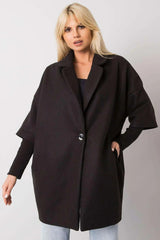 Rue Paris loose cut, button closure womens coat  Adomoo