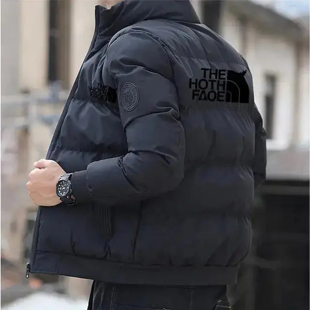 Men's Tiger Logo Padded Cotton Jacket - Short Thick Casual Parka, Winter Trend (S-5XL)  Adomoo