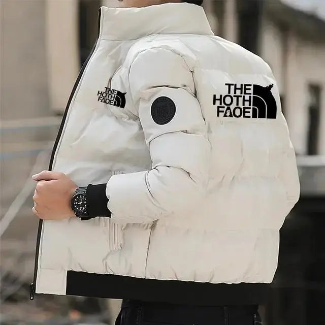 Men's Tiger Logo Padded Cotton Jacket - Short Thick Casual Parka, Winter Trend (S-5XL)  Adomoo