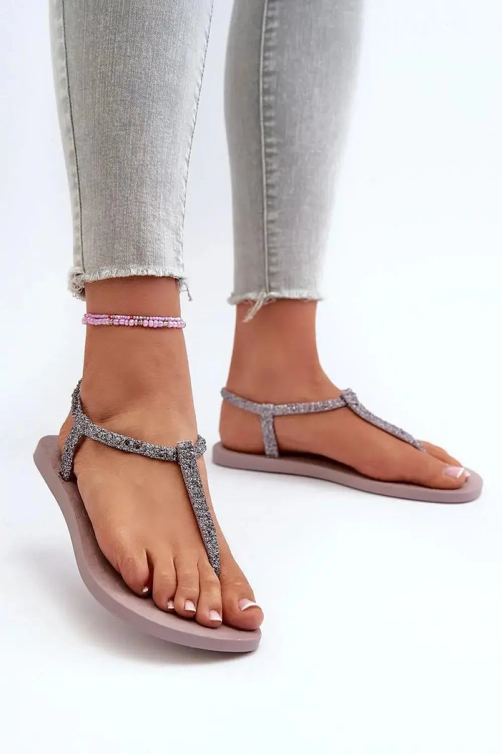 Ipanema Women’s Sandals – Eco-Friendly Glitter Design with Buckle Closure  Adomoo