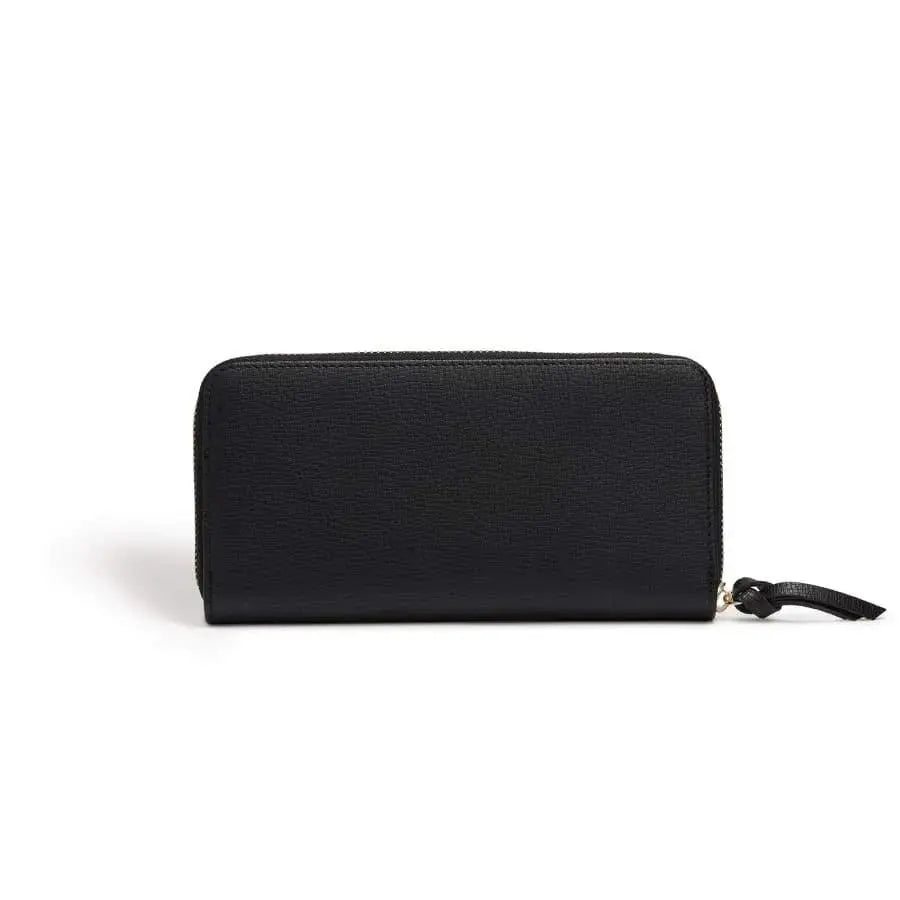 Serene Black Vegan Zip Around Wallet  Adomoo