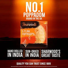Sharwood's 8 Plain Poppadoms (Case of 5)  Adomoo