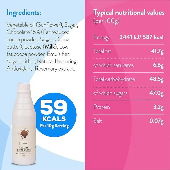 Simply Luxury Chocolate Topping Sauce with Hazelnut Flavouring  Adomoo