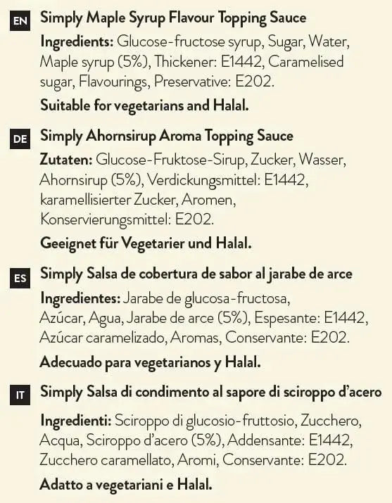 Simply Maple Syrup Topping Sauce  Adomoo