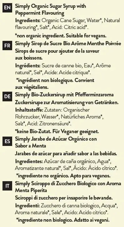 Simply Organic Peppermint Syrup  Adomoo
