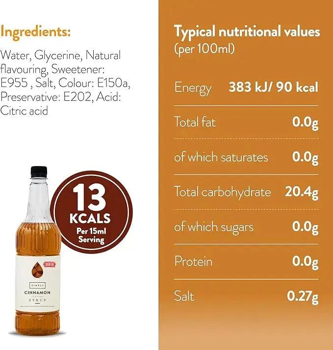 Simply Sugar Free Cinnamon Syrup  Adomoo