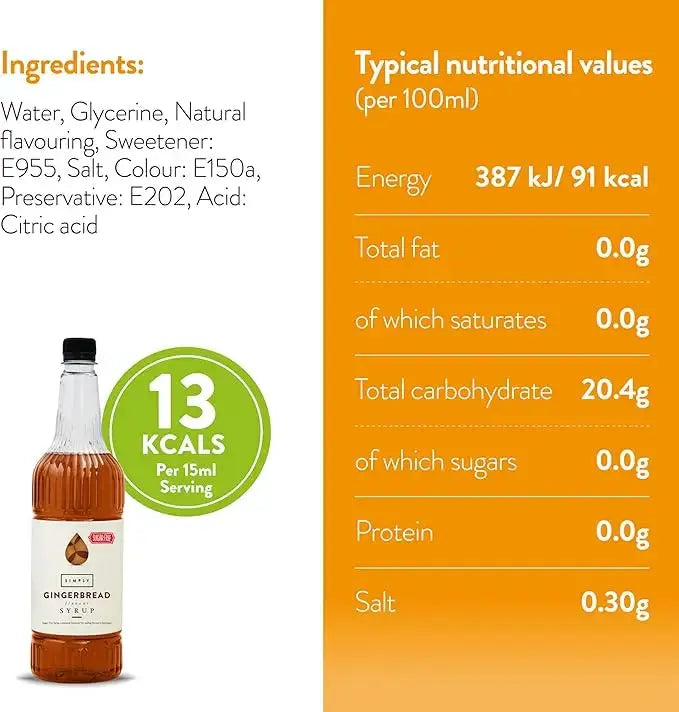 Simply Sugar Free Gingerbread Syrup  Adomoo