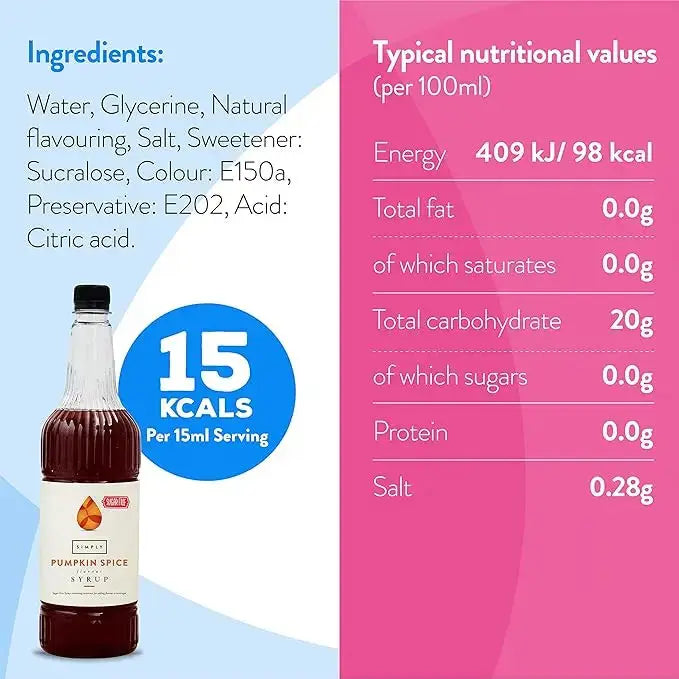 Simply Sugar Free Pumpkin Spice Syrup  Adomoo