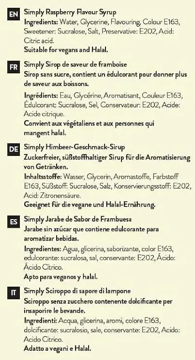 Simply Sugar Free Raspberry Syrup  Adomoo