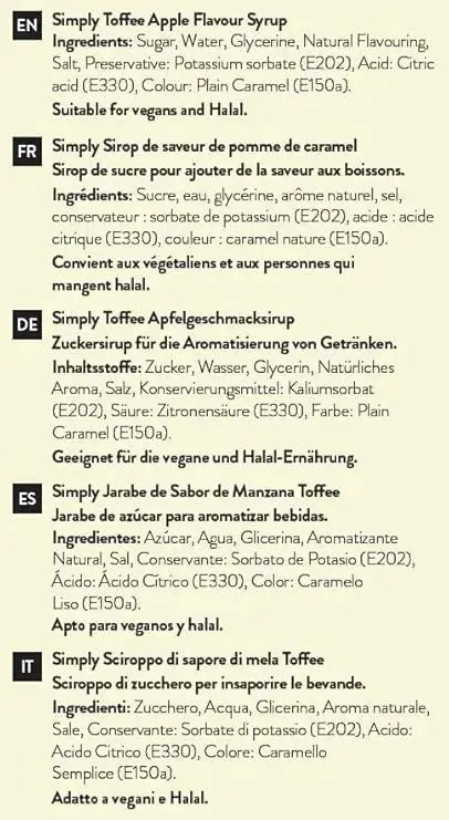 Simply Toffee Apple Syrup  Adomoo