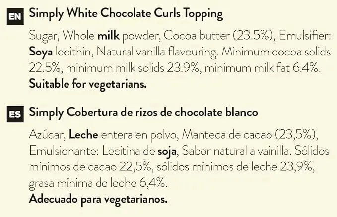 Simply White Chocolate Curls  Adomoo