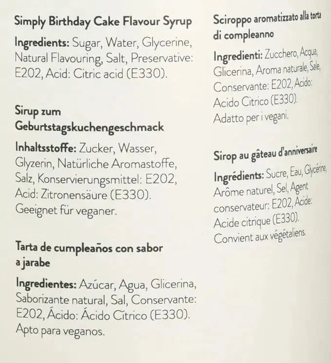 Simply birthday cake syrup  Adomoo