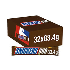 Snickers Caramel, Nougat & Peanuts Chocolate Snack Bar Duo 83.4g (Case of 32)  Adomoo