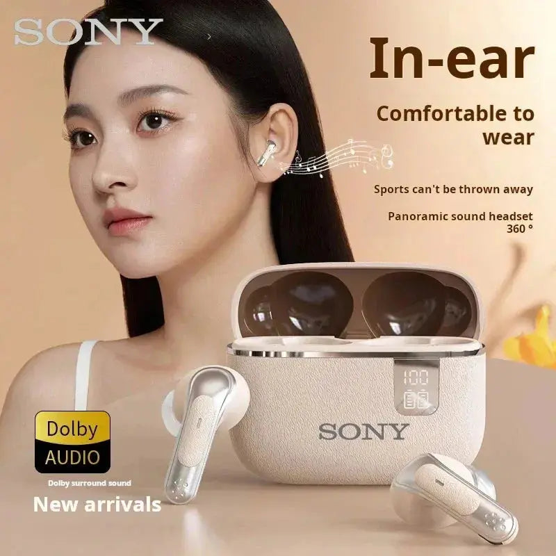 Sony NE Bluetooth Earphones TWS HIFI Wireless Earbuds with Mic, LED Display, Sports Headphones - Ideal for Gaming  Adomoo