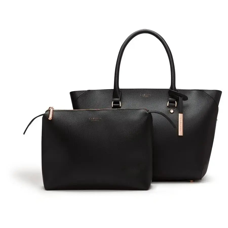 Sophie Black Vegan Tote Bag  Adomoo