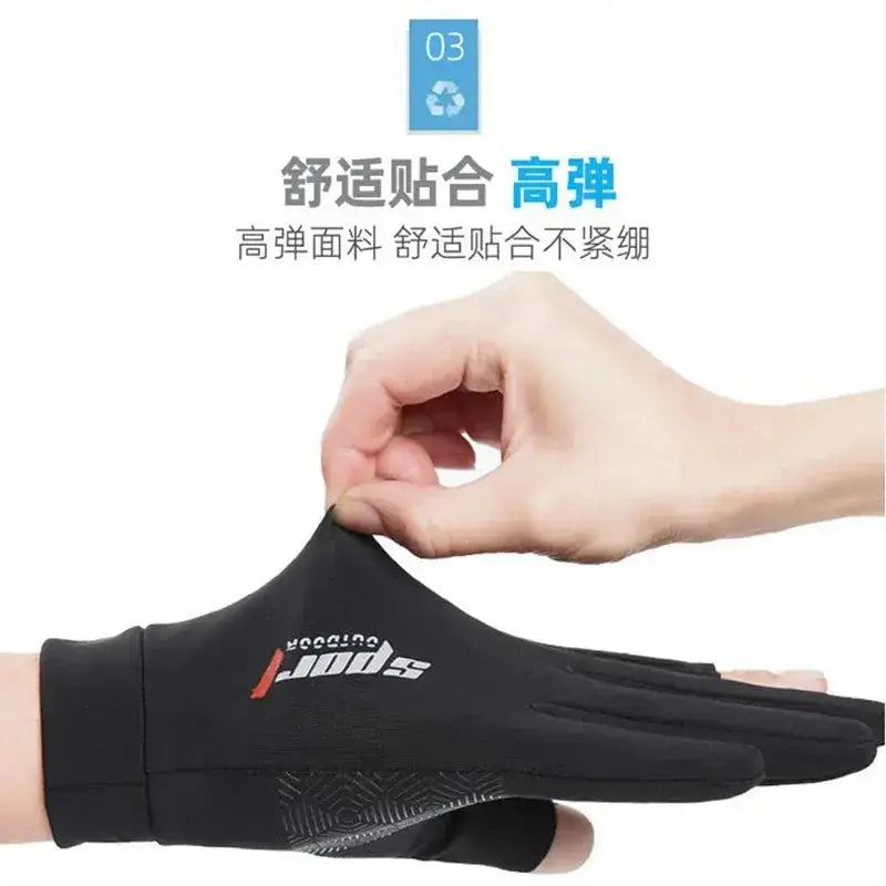Sports Golf Ice Silk Riding Driving Gloves Non-Slip Fitness UV Protection Gloves  Adomoo
