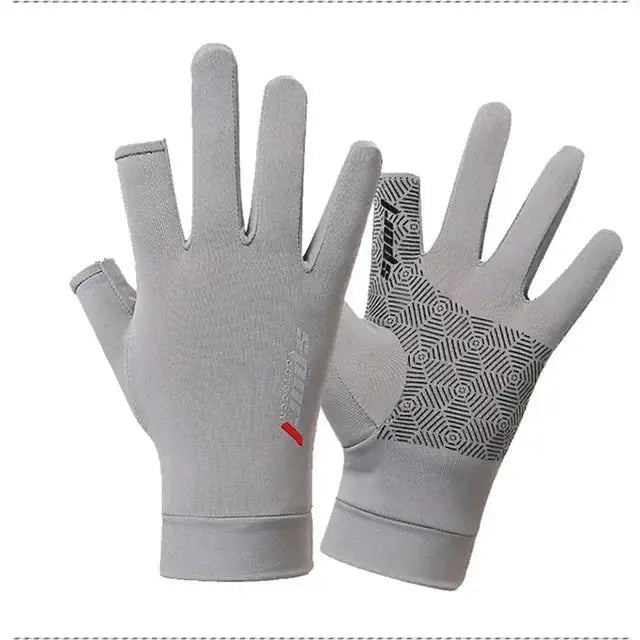 Sports Golf Ice Silk Riding Driving Gloves Non-Slip Fitness UV Protection Gloves  Adomoo