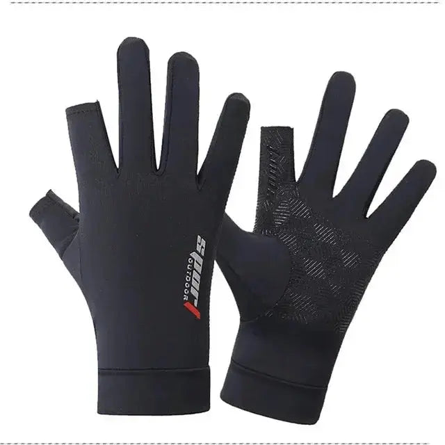 Sports Golf Ice Silk Riding Driving Gloves Non-Slip Fitness UV Protection Gloves  Adomoo