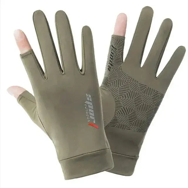 Sports Golf Ice Silk Riding Driving Gloves Non-Slip Fitness UV Protection Gloves  Adomoo