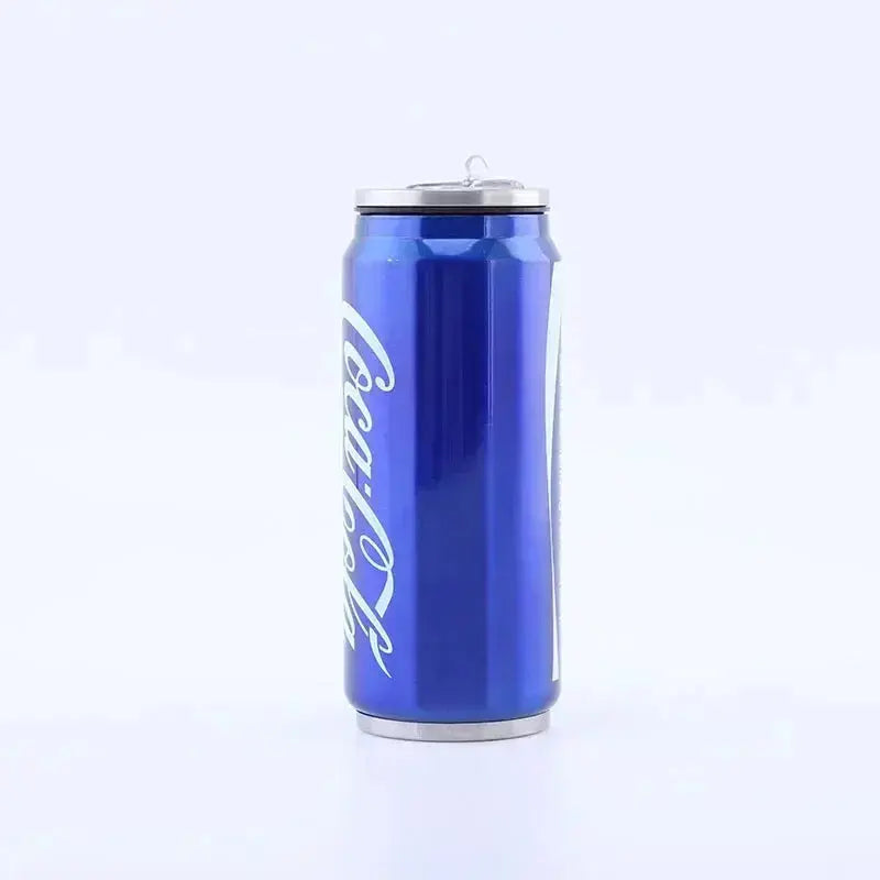 Stainless Steel Cola Shaped Thermos Cup – Double-Layer Vacuum Insulated Travel Mug with Straw for Hot & Cold Drinks  Adomoo